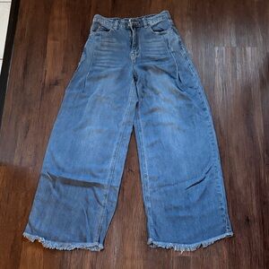 Wide Leg High-Rise blue cotton blend Women's Jeans sz S small EUC baggy